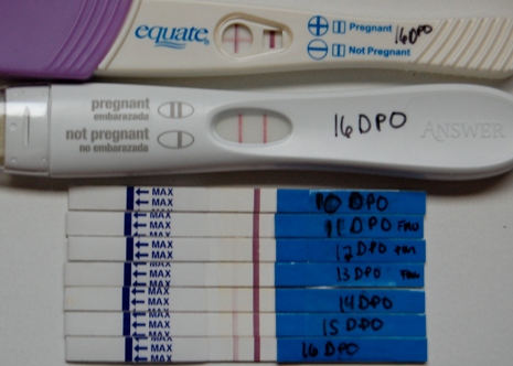 Pozrime sa teda na pozitívne tehotenské testy, fotografie ich dynamiky, v závislosti od nárastu gestačného veku