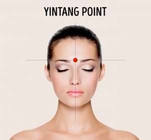 Точка третього ока, або Yintang, розташована між бровами в тому місці, де перенісся переходить в лоб