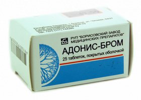 До складу засобу у вигляді таблеток входить   бромід калію   і глікозид горицвета весняного