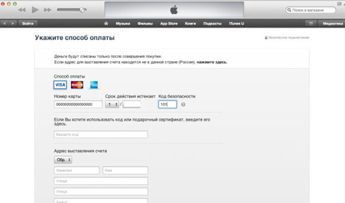 Наступне вікно запропонує Вам ввести платіжні дані по картах