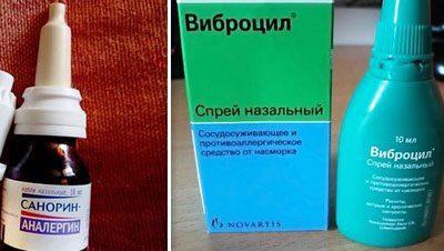 Назальні антигістамінні і протинабрякові засоби представляють собою продукти, які містять або антигистамин, або протинабряковий засіб, в пристрої, придатному для використання в носовій порожнині, і застосовуються для запалення гайморових пазух, що мають алергічну природу